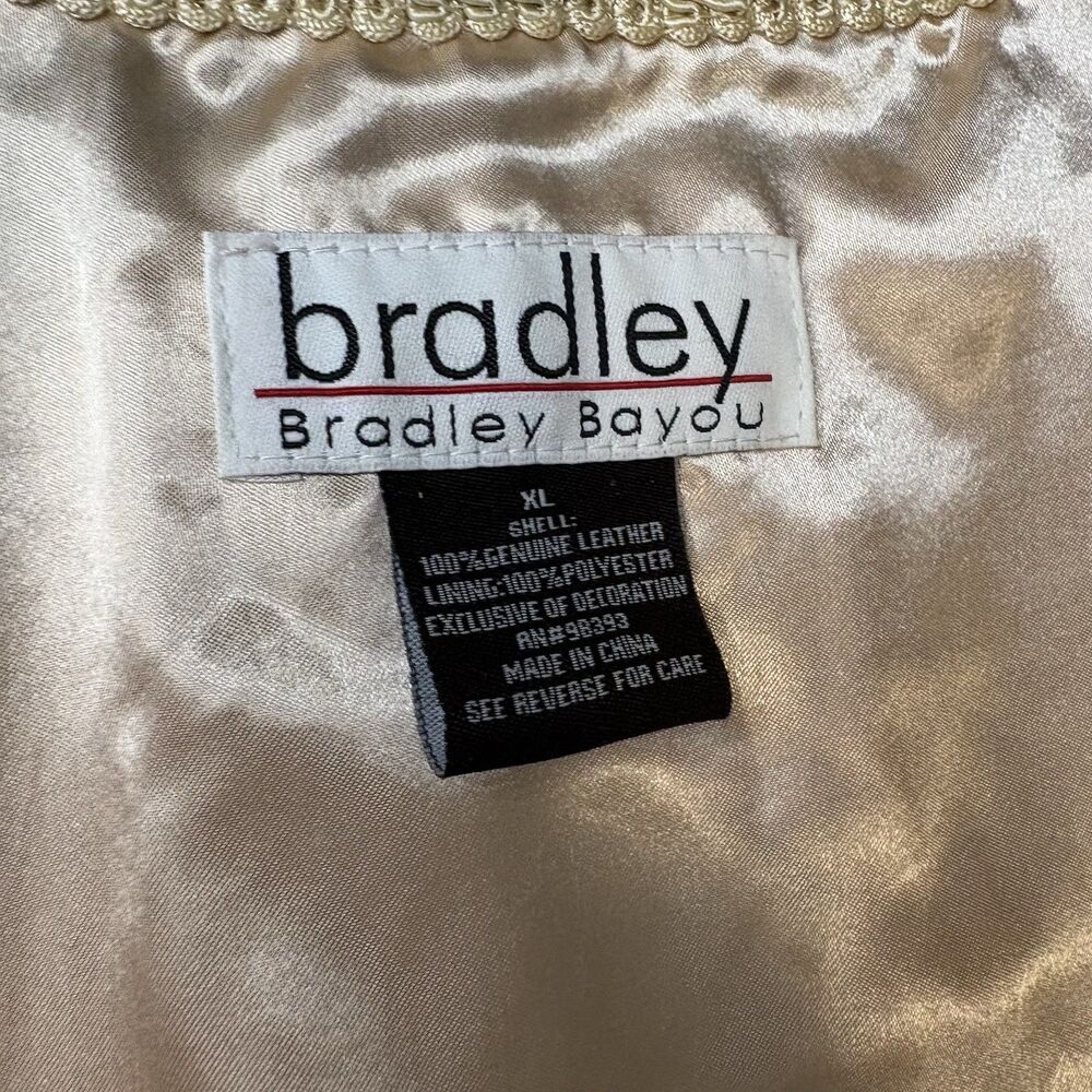 Bradley Bayou Women's Leather Jacket Beige Snake Print Front/Pocket Zip XL - Picture 3 of 16